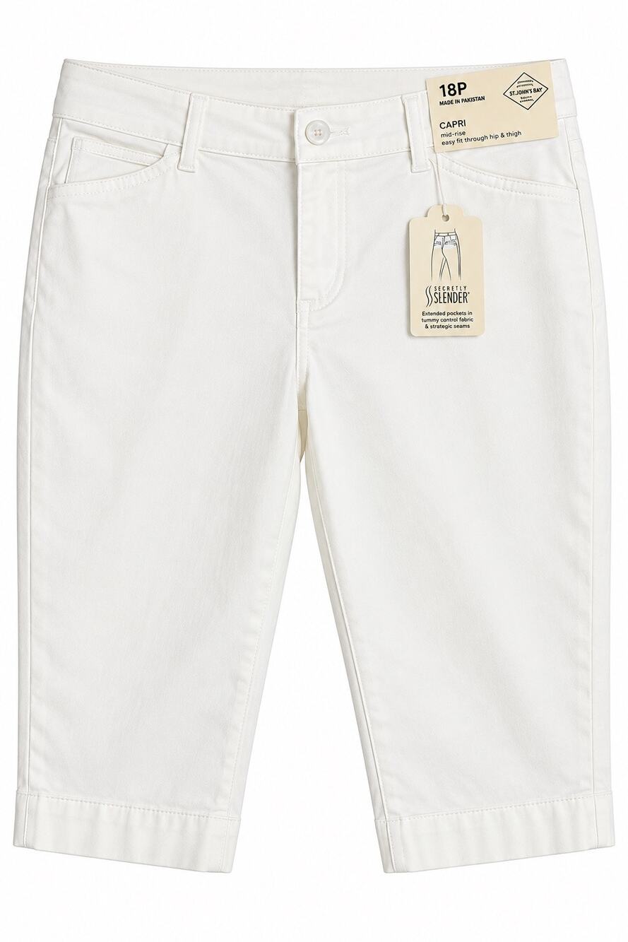 St. John’s Bay White Mid-Rise Capri Pants – Size 18P